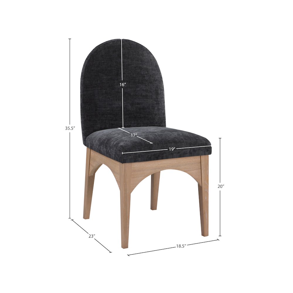 Waldorf Black Chenille Fabric Dining Chair. Picture 7