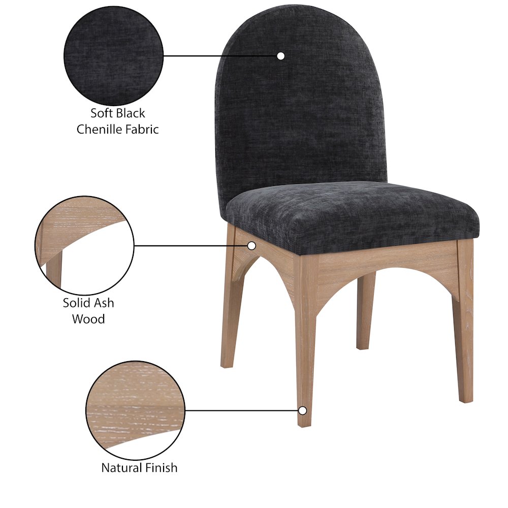 Waldorf Black Chenille Fabric Dining Chair. Picture 8