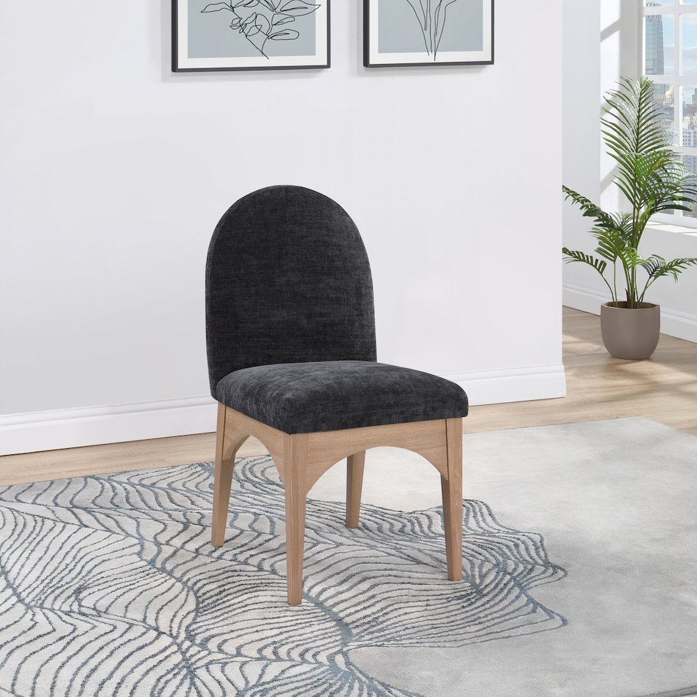 Waldorf Black Chenille Fabric Dining Chair. Picture 6