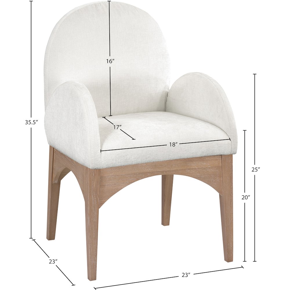 Waldorf Cream Chenille Fabric Dining Chair. Picture 7