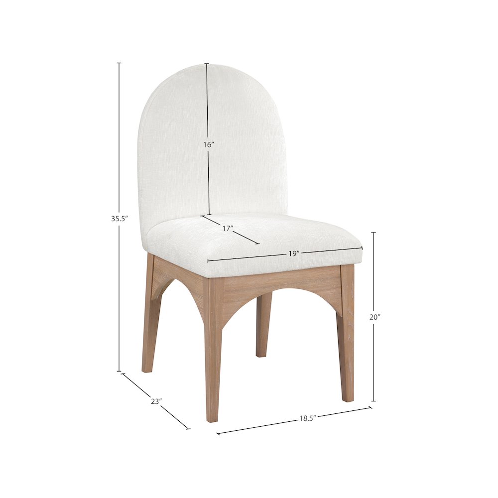 Waldorf Cream Chenille Fabric Dining Chair. Picture 7
