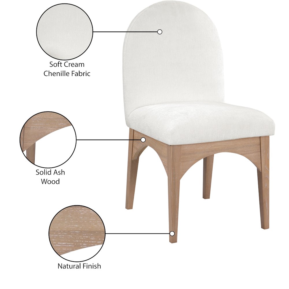 Waldorf Cream Chenille Fabric Dining Chair. Picture 8