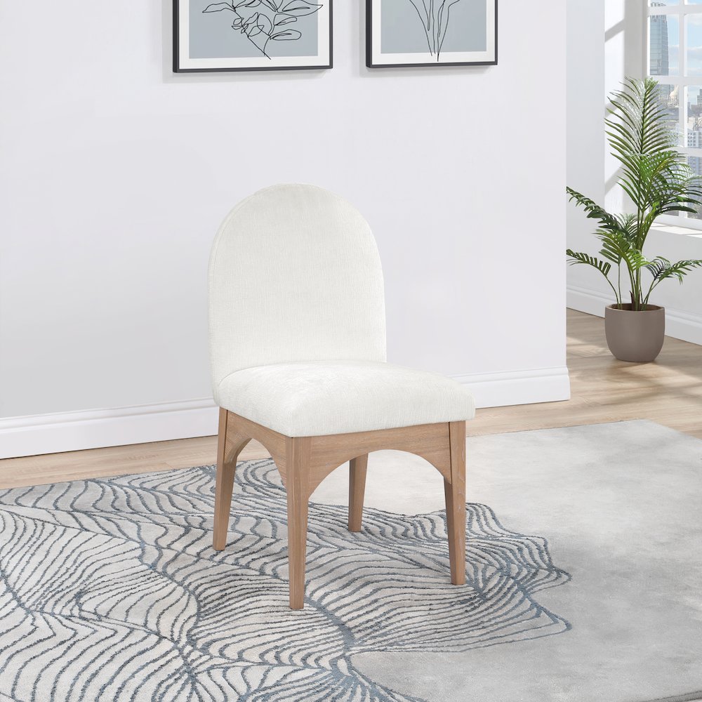 Waldorf Cream Chenille Fabric Dining Chair. Picture 6