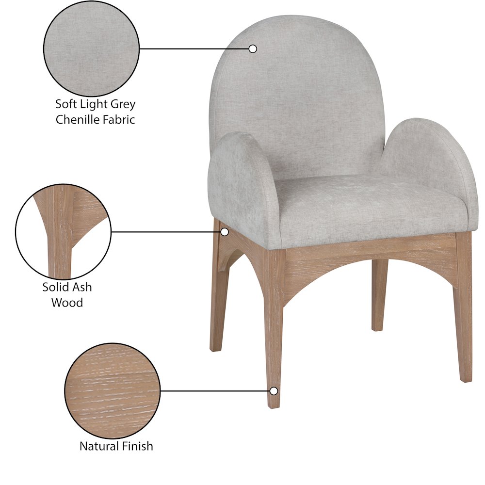 Waldorf Grey Chenille Fabric Dining Chair. Picture 8