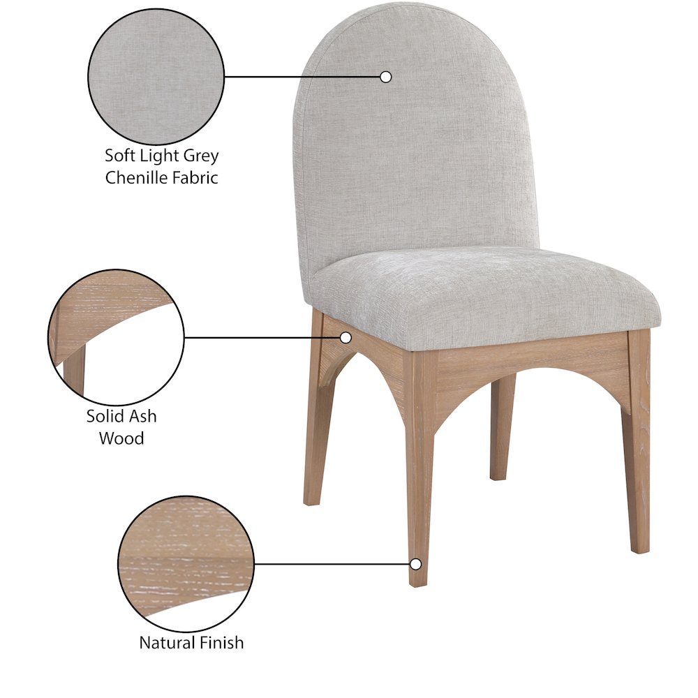 Waldorf Grey Chenille Fabric Dining Chair. Picture 8
