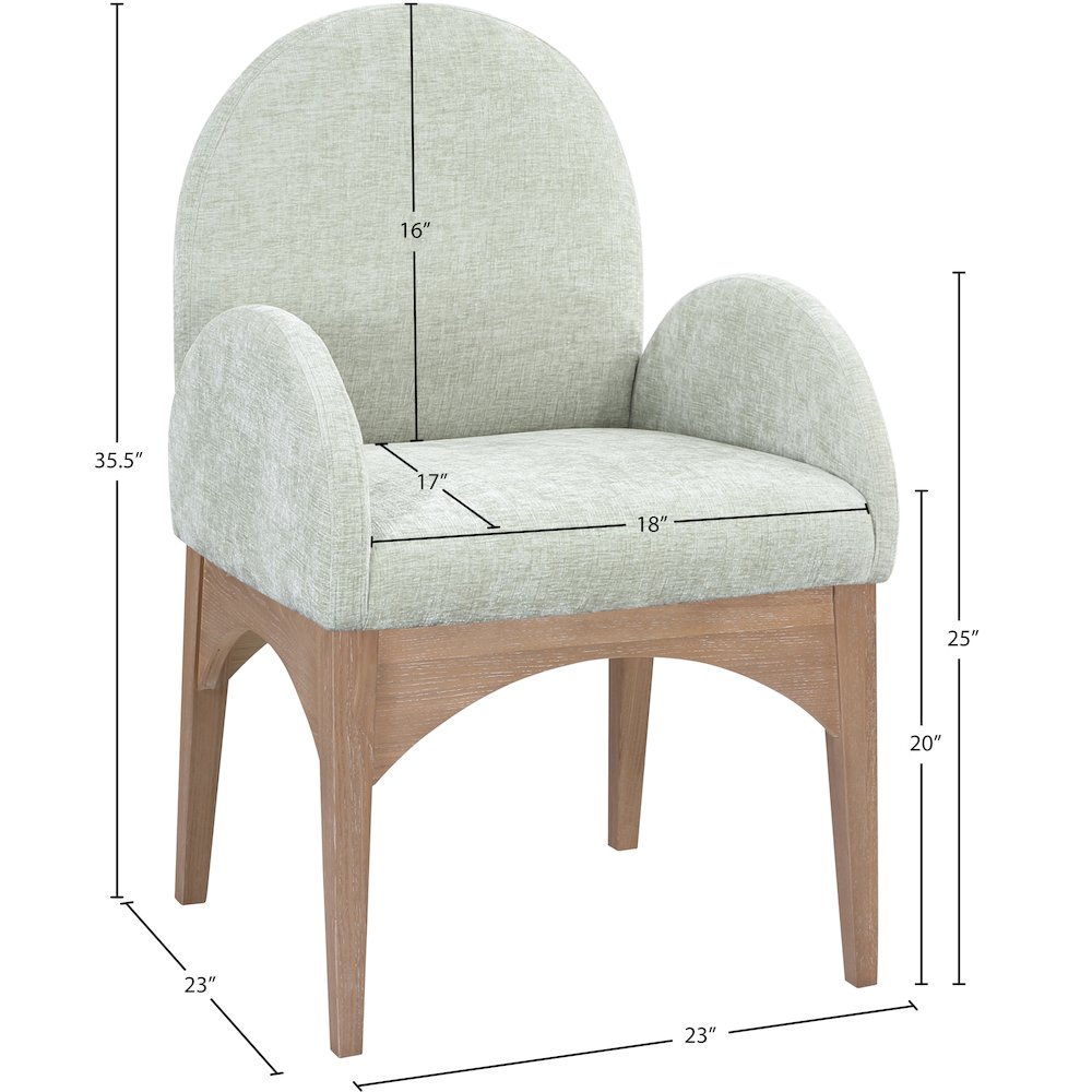 Waldorf Mint Chenille Fabric Dining Chair. Picture 7