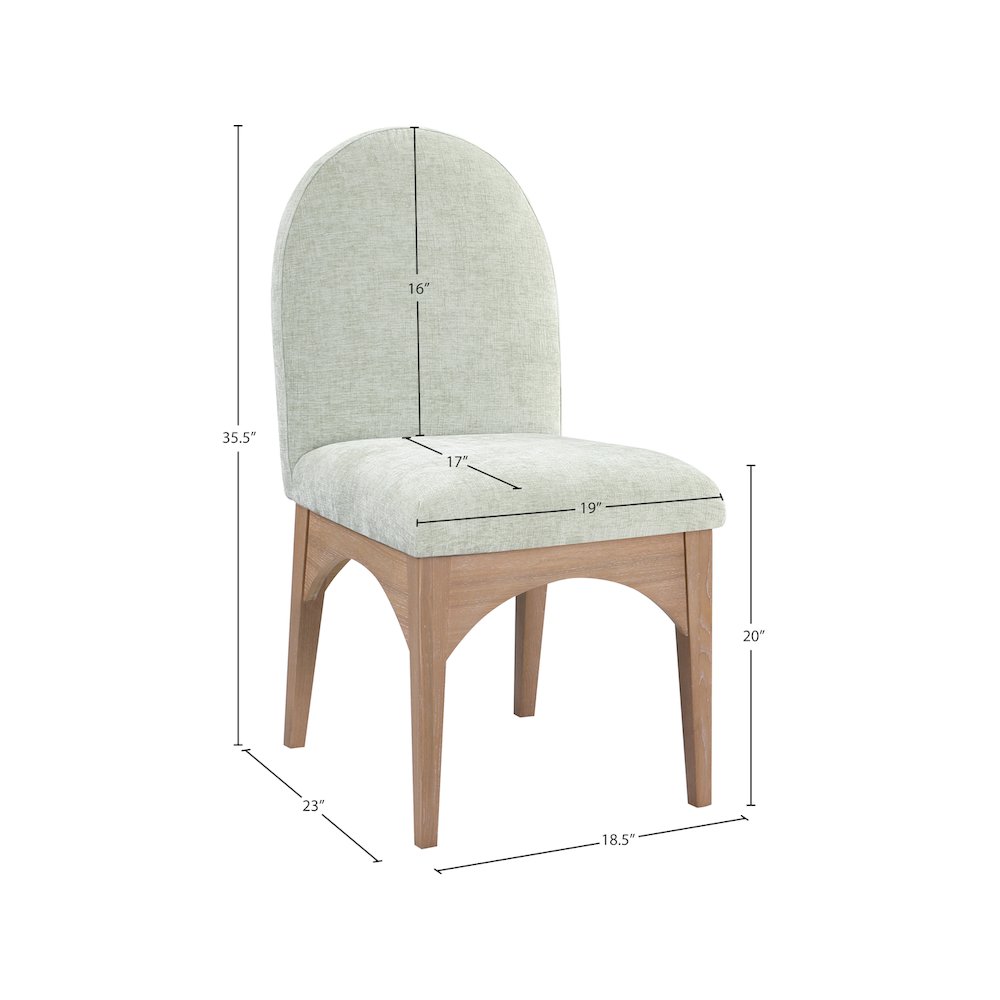 Waldorf Mint Chenille Fabric Dining Chair. Picture 7