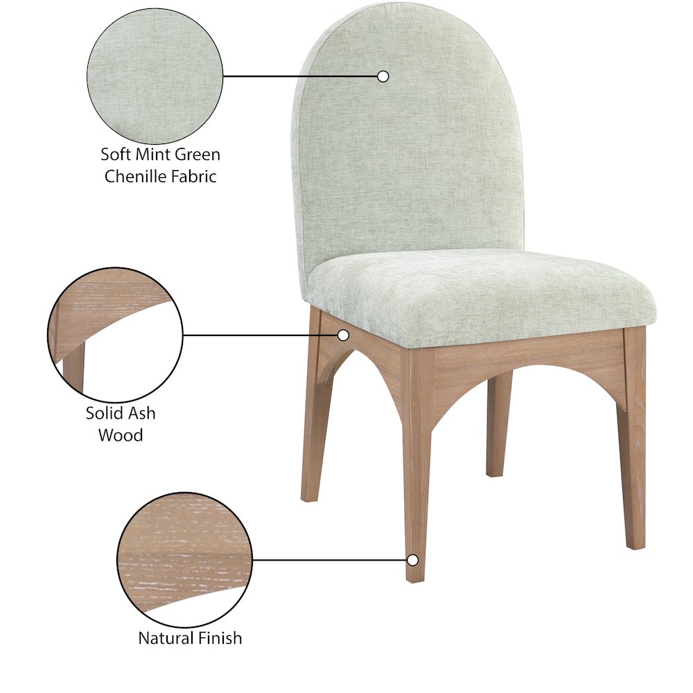 Waldorf Mint Chenille Fabric Dining Chair. Picture 8