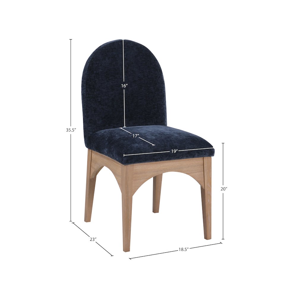 Waldorf Navy Chenille Fabric Dining Chair. Picture 7