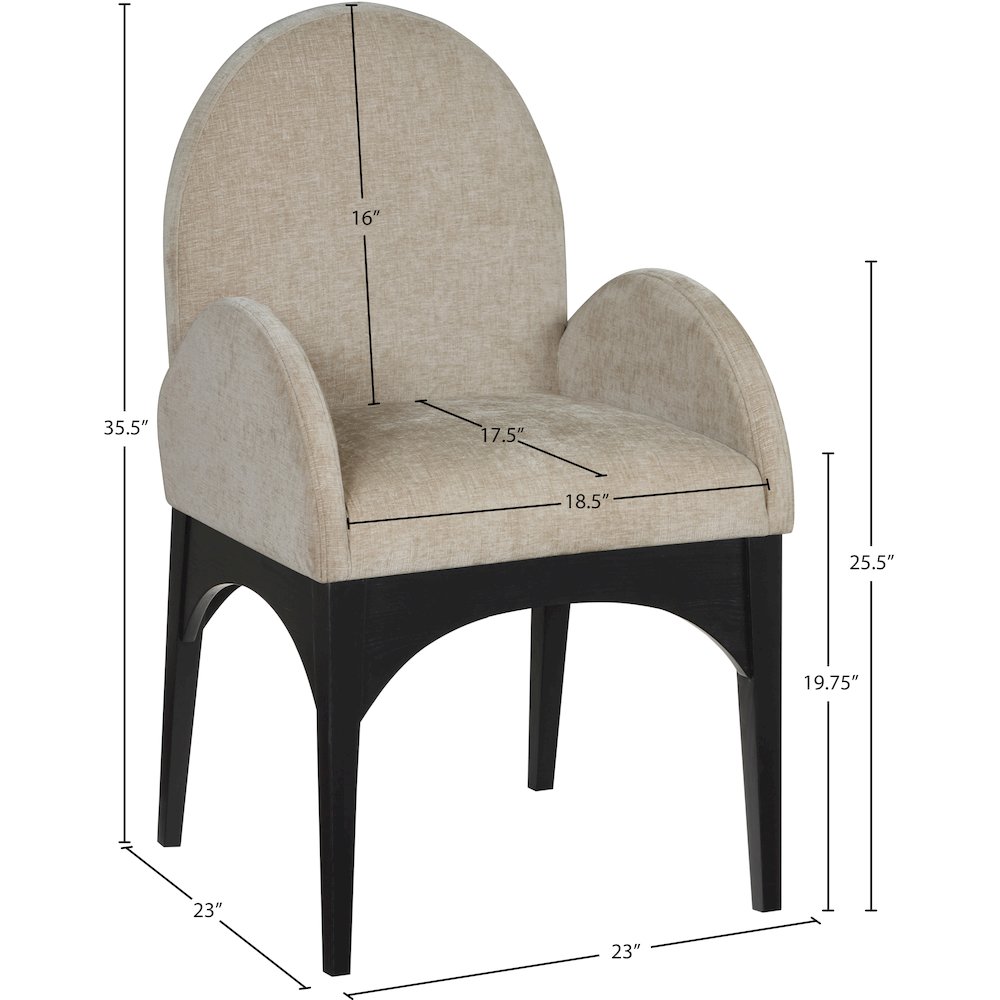 Waldorf Beige Chenille Fabric Dining Chair. Picture 7