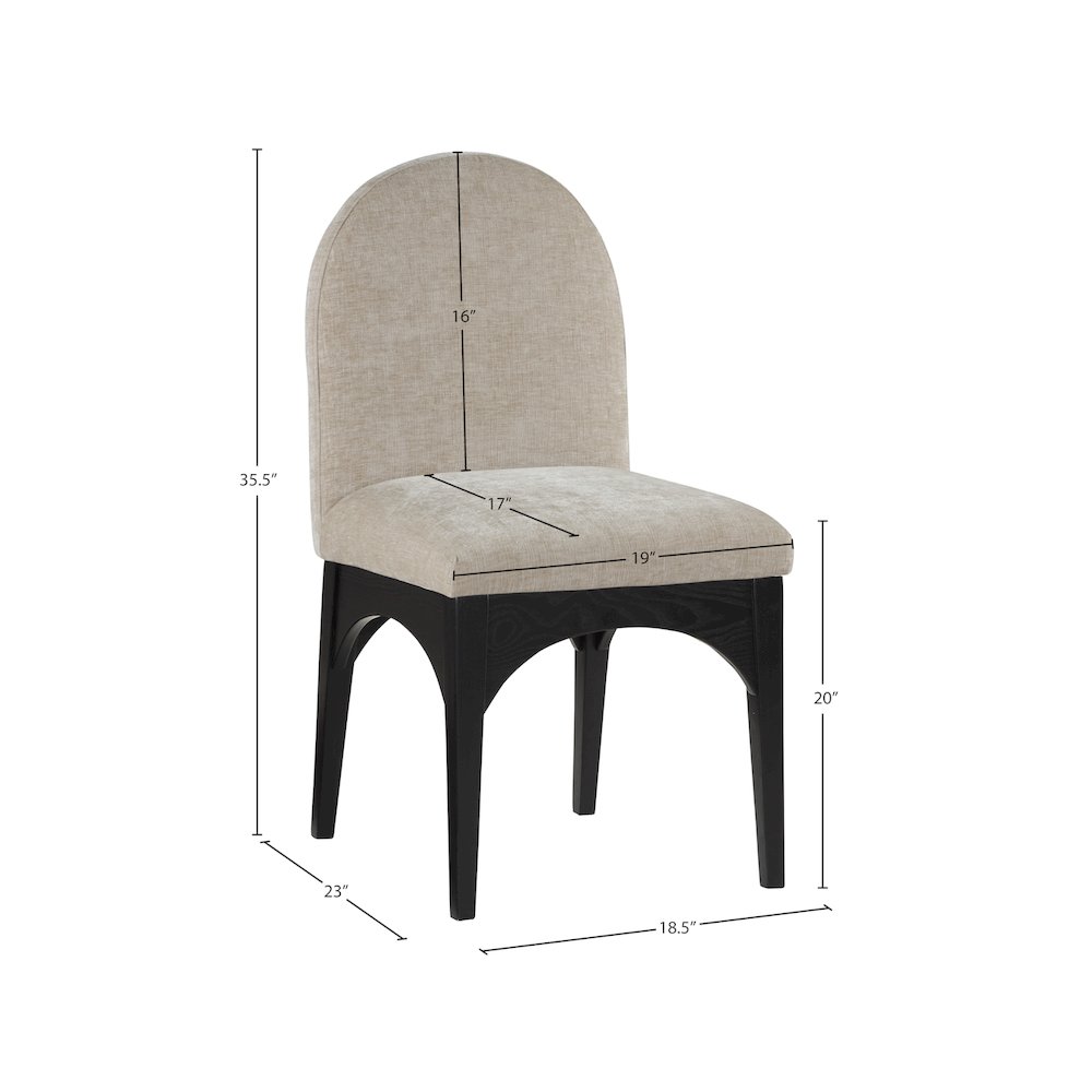 Waldorf Beige Chenille Fabric Dining Chair. Picture 7