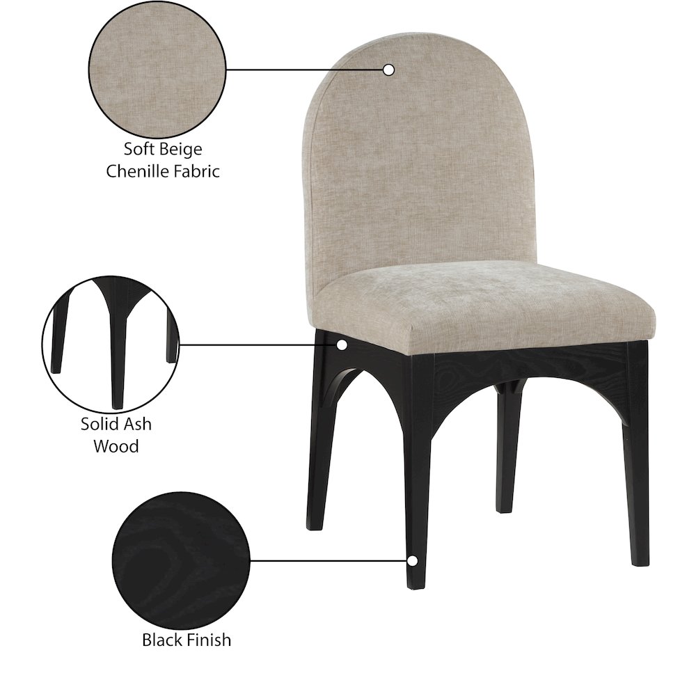 Waldorf Beige Chenille Fabric Dining Chair. Picture 8