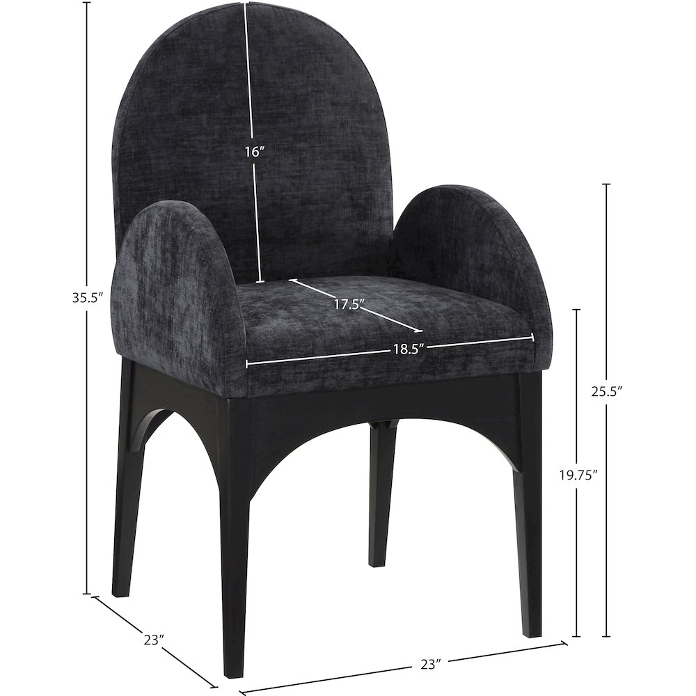 Waldorf Black Chenille Fabric Dining Chair. Picture 7