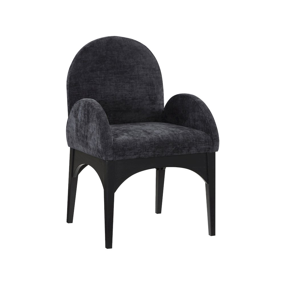Waldorf Black Chenille Fabric Dining Chair. Picture 1