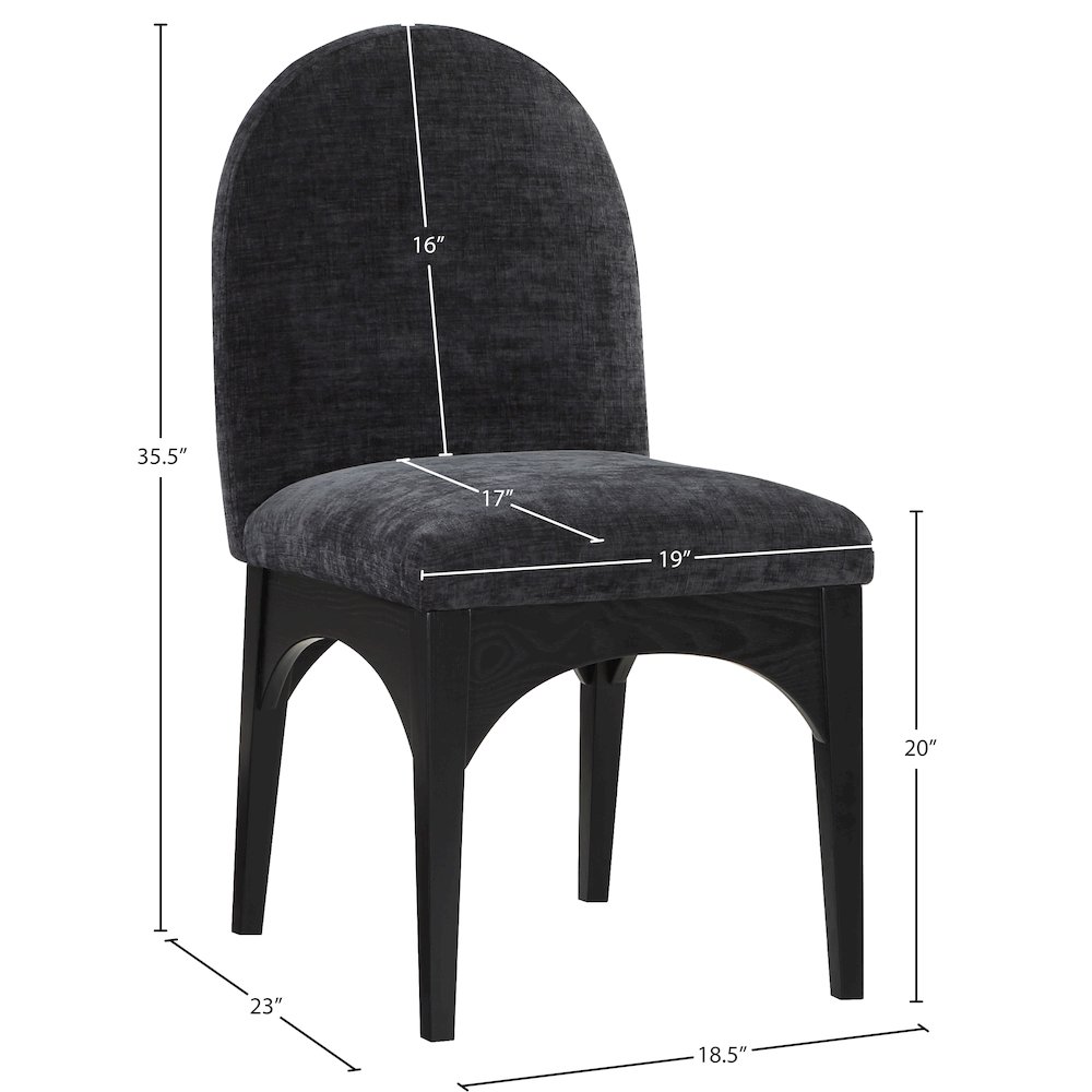 Waldorf Black Chenille Fabric Dining Chair. Picture 7