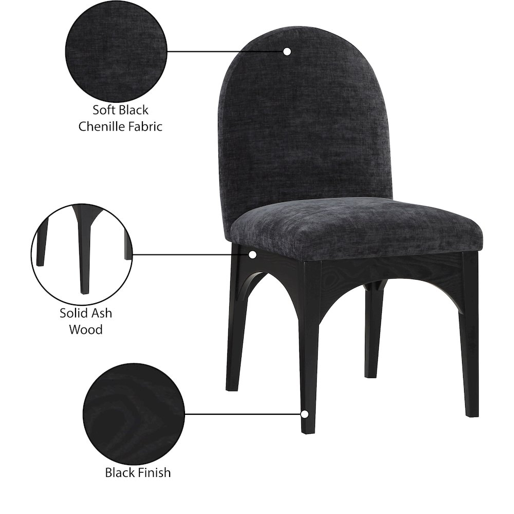 Waldorf Black Chenille Fabric Dining Chair. Picture 8