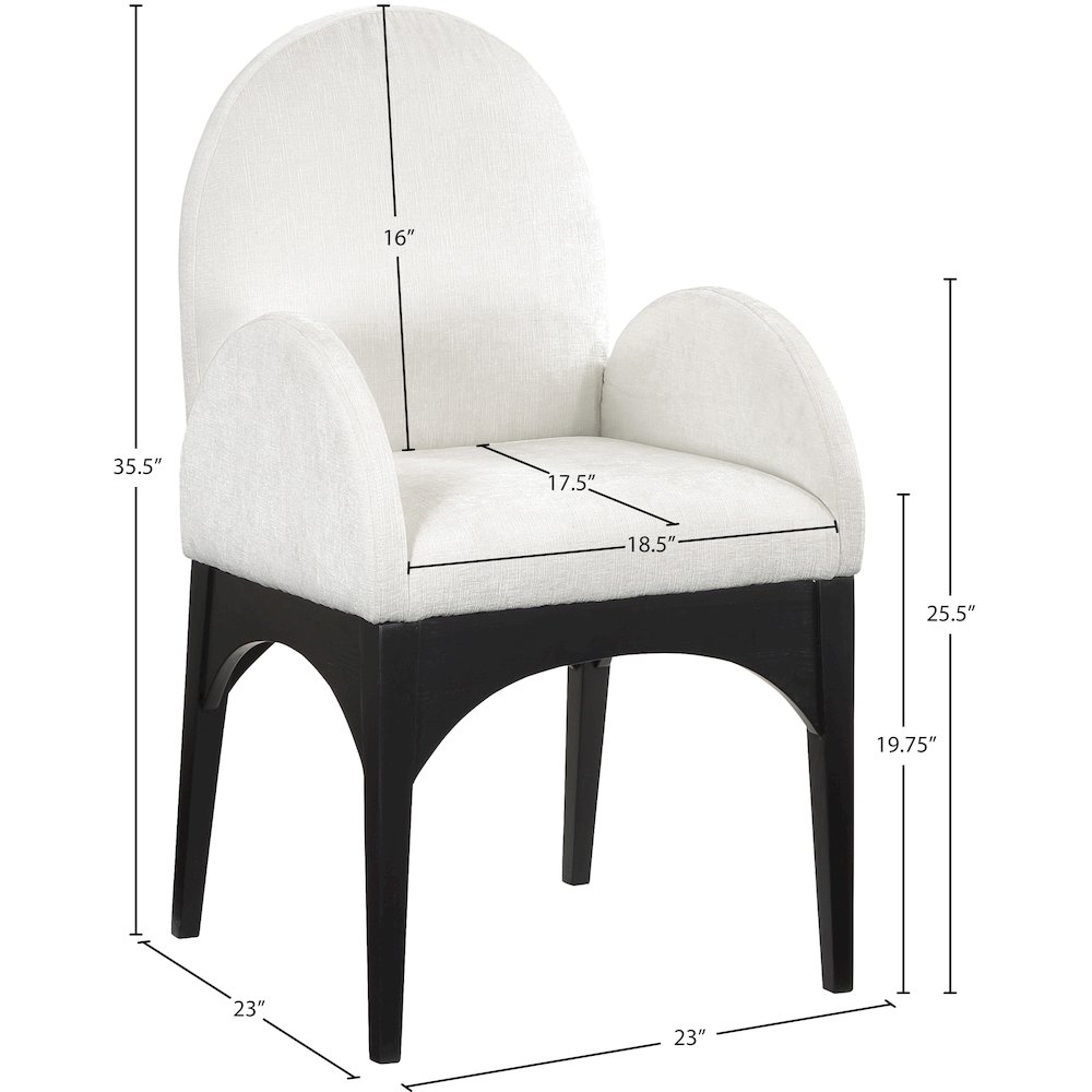 Waldorf Cream Chenille Fabric Dining Chair. Picture 7
