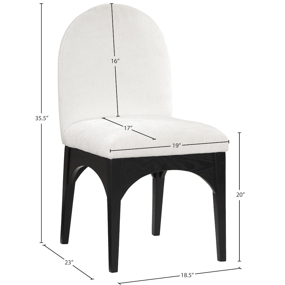 Waldorf Cream Chenille Fabric Dining Chair. Picture 7