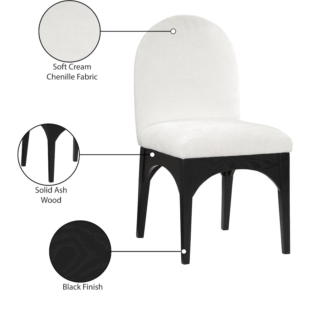 Waldorf Cream Chenille Fabric Dining Chair. Picture 8