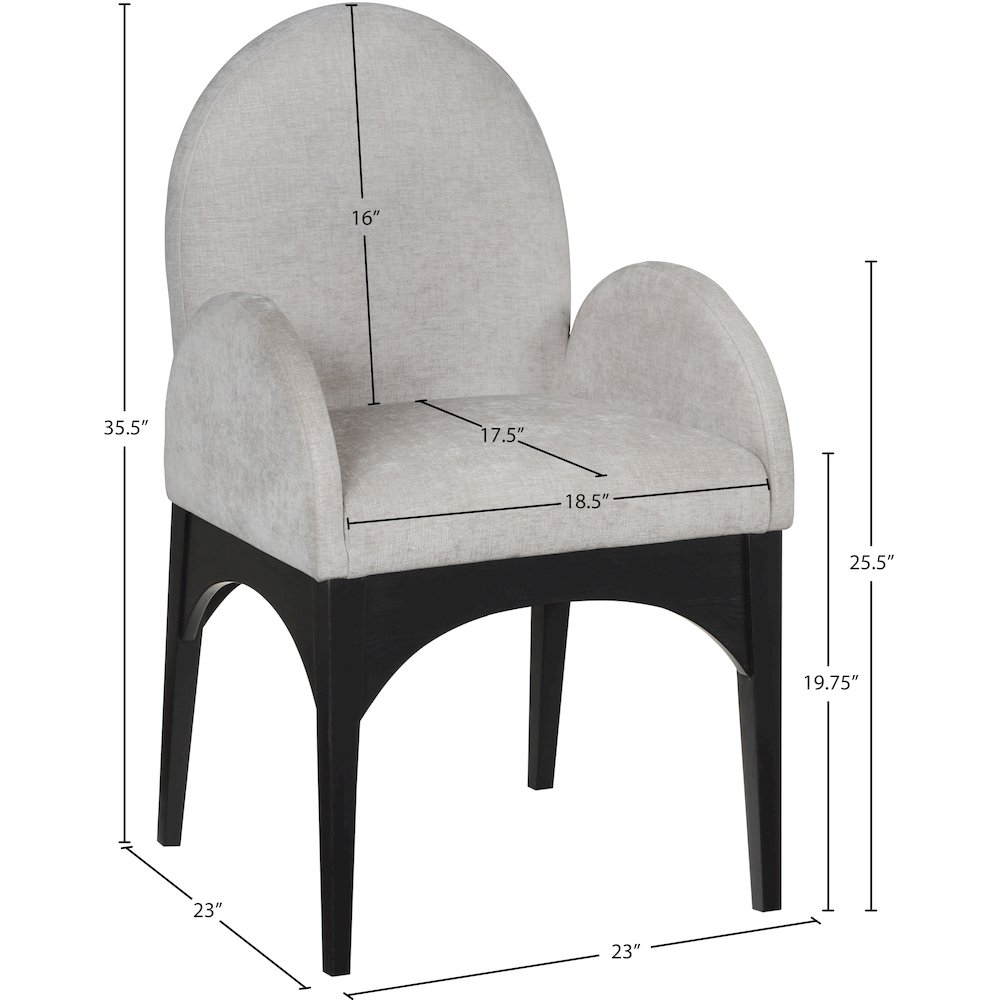 Waldorf Grey Chenille Fabric Dining Chair. Picture 7