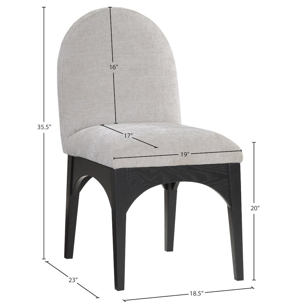 Waldorf Grey Chenille Fabric Dining Chair. Picture 7