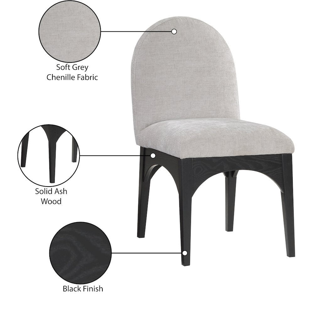 Waldorf Grey Chenille Fabric Dining Chair. Picture 8