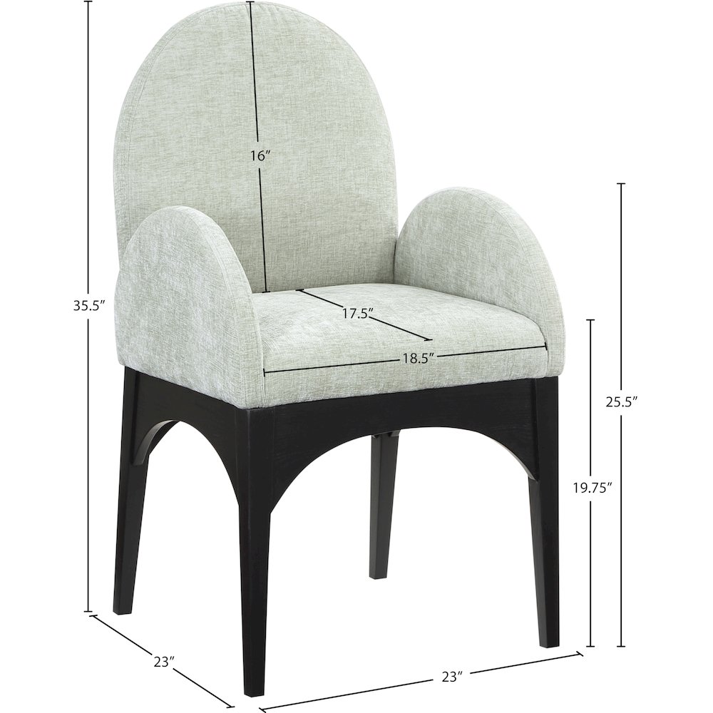 Waldorf Mint Chenille Fabric Dining Chair. Picture 7