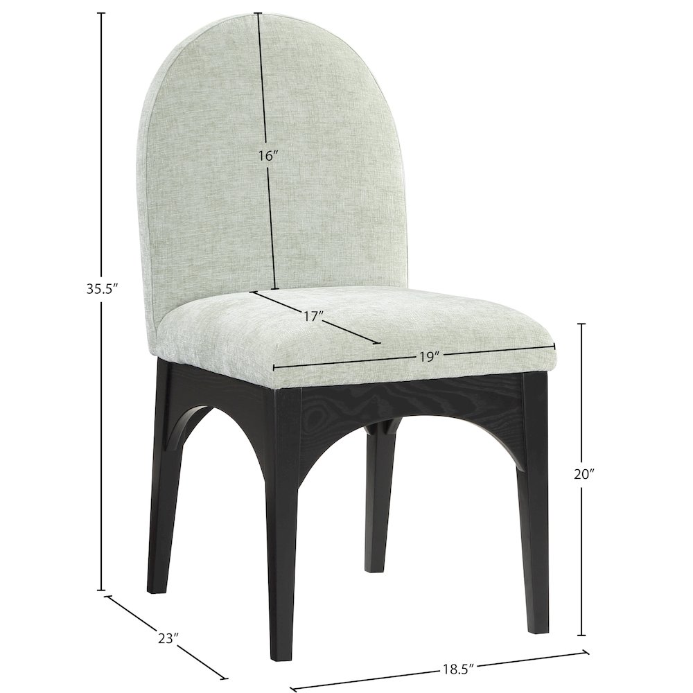 Waldorf Mint Chenille Fabric Dining Chair. Picture 7