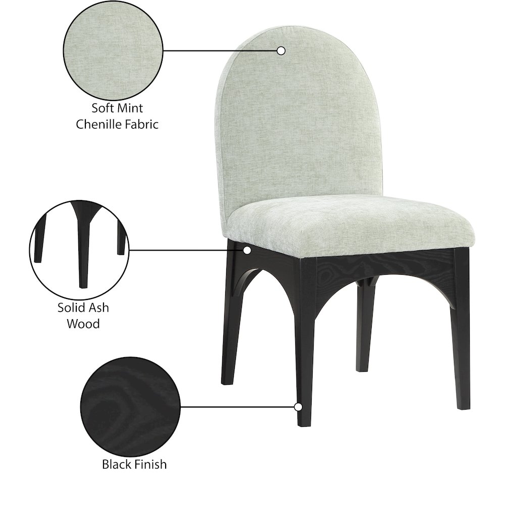 Waldorf Mint Chenille Fabric Dining Chair. Picture 8