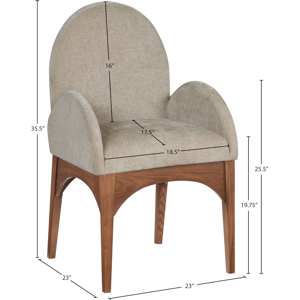 Waldorf Beige Chenille Fabric Dining Chair. Picture 7