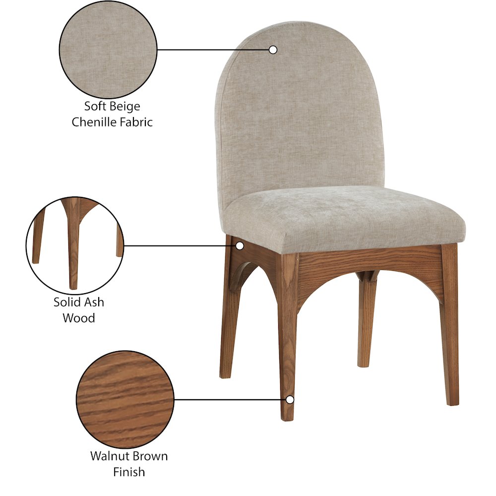 Waldorf Beige Chenille Fabric Dining Chair. Picture 8