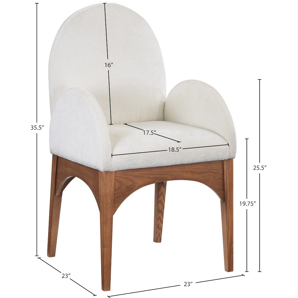 Waldorf Cream Chenille Fabric Dining Chair. Picture 7