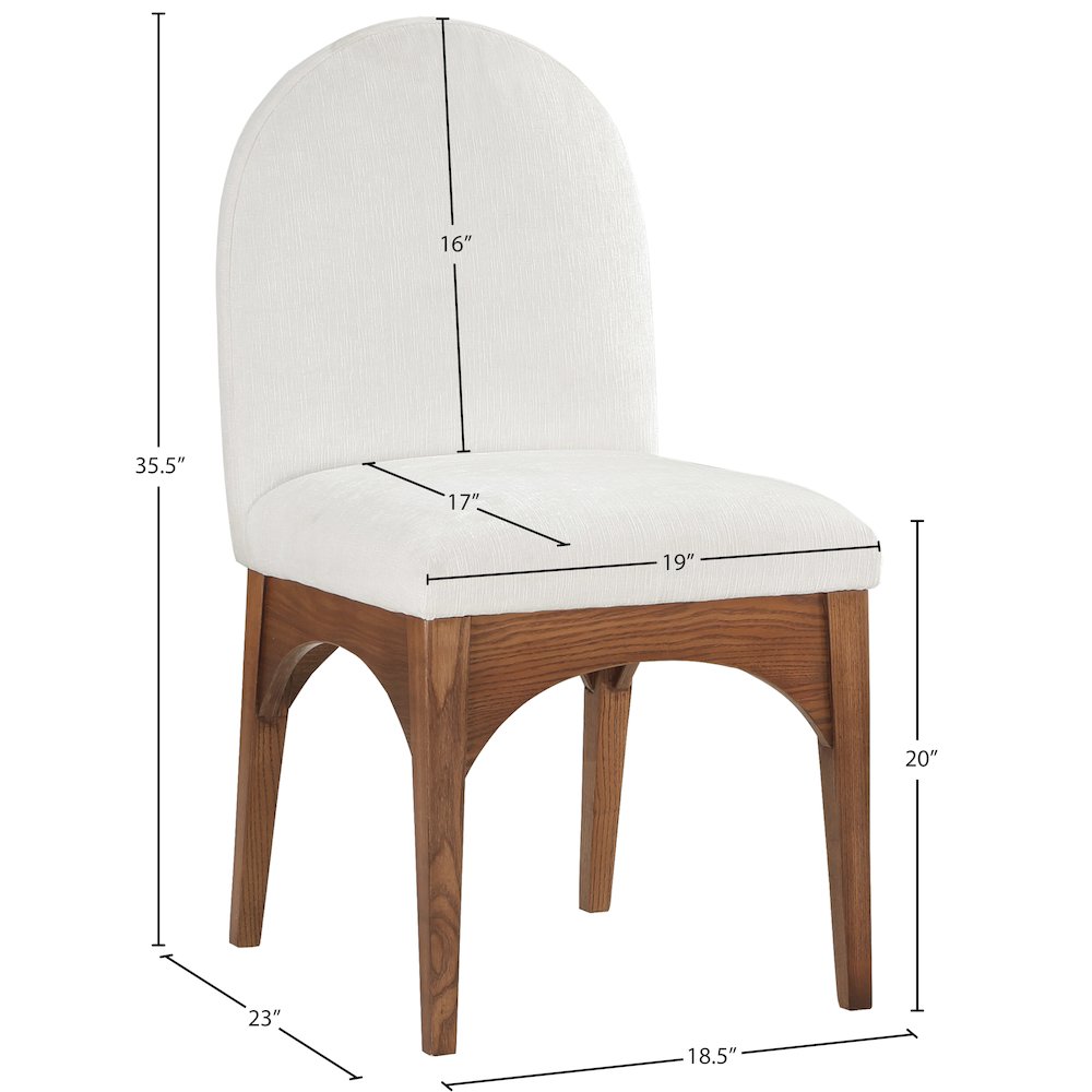 Waldorf Cream Chenille Fabric Dining Chair. Picture 7