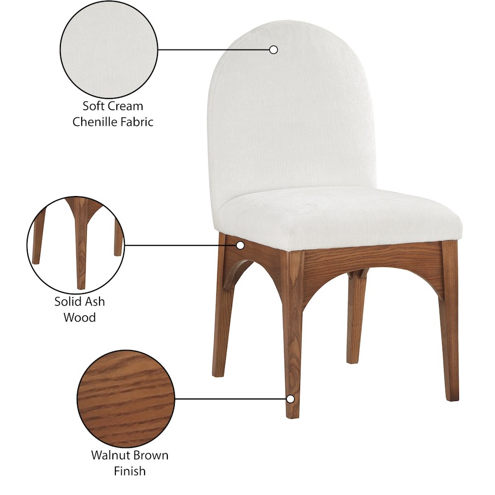 Waldorf Cream Chenille Fabric Dining Chair. Picture 8