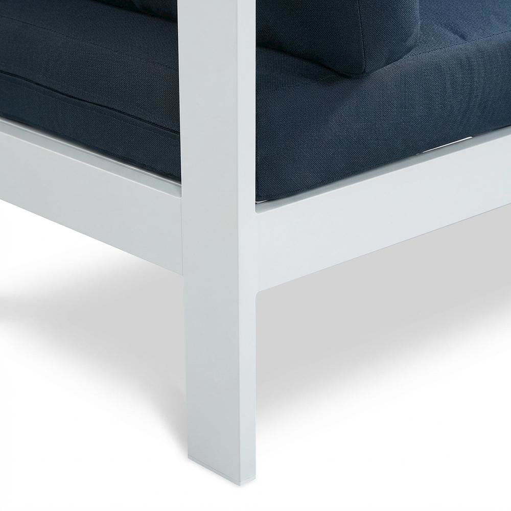 Navy Fabric Outdoor Modular Sofa With Contemporary Style And Cushioned Seating. Picture 6