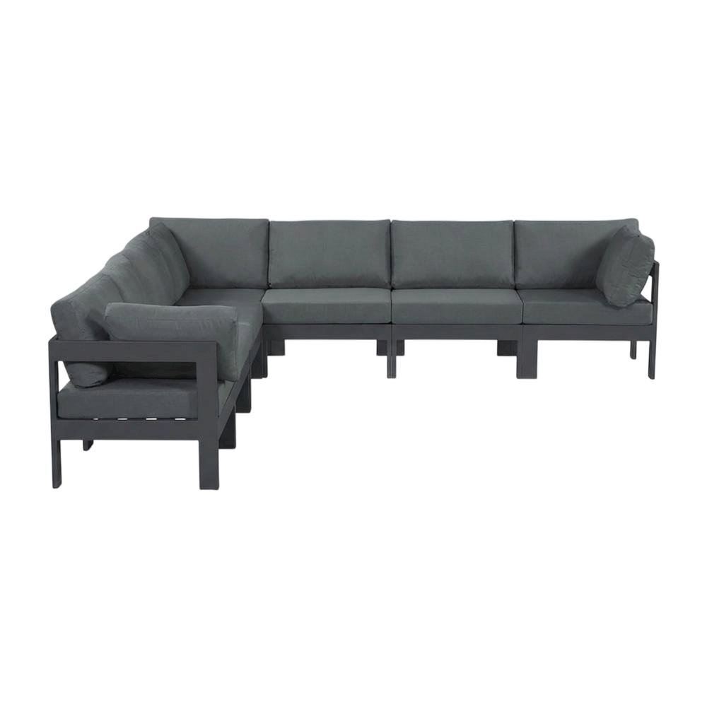 Gray Fabric Outdoor Patio Modular Sectional For Contemporary Style Lounge. Picture 4