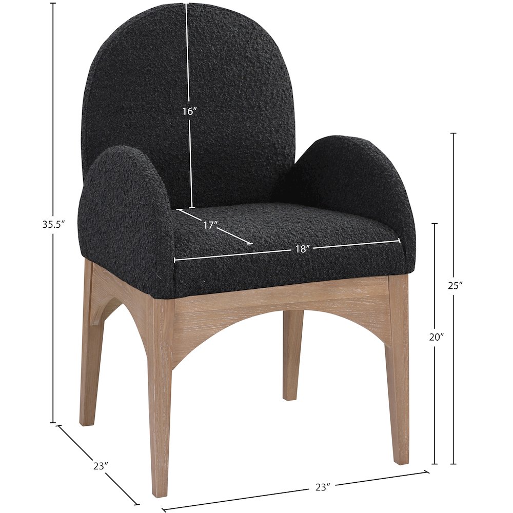 Waldorf Black Boucle Fabric Dining Chair. Picture 7