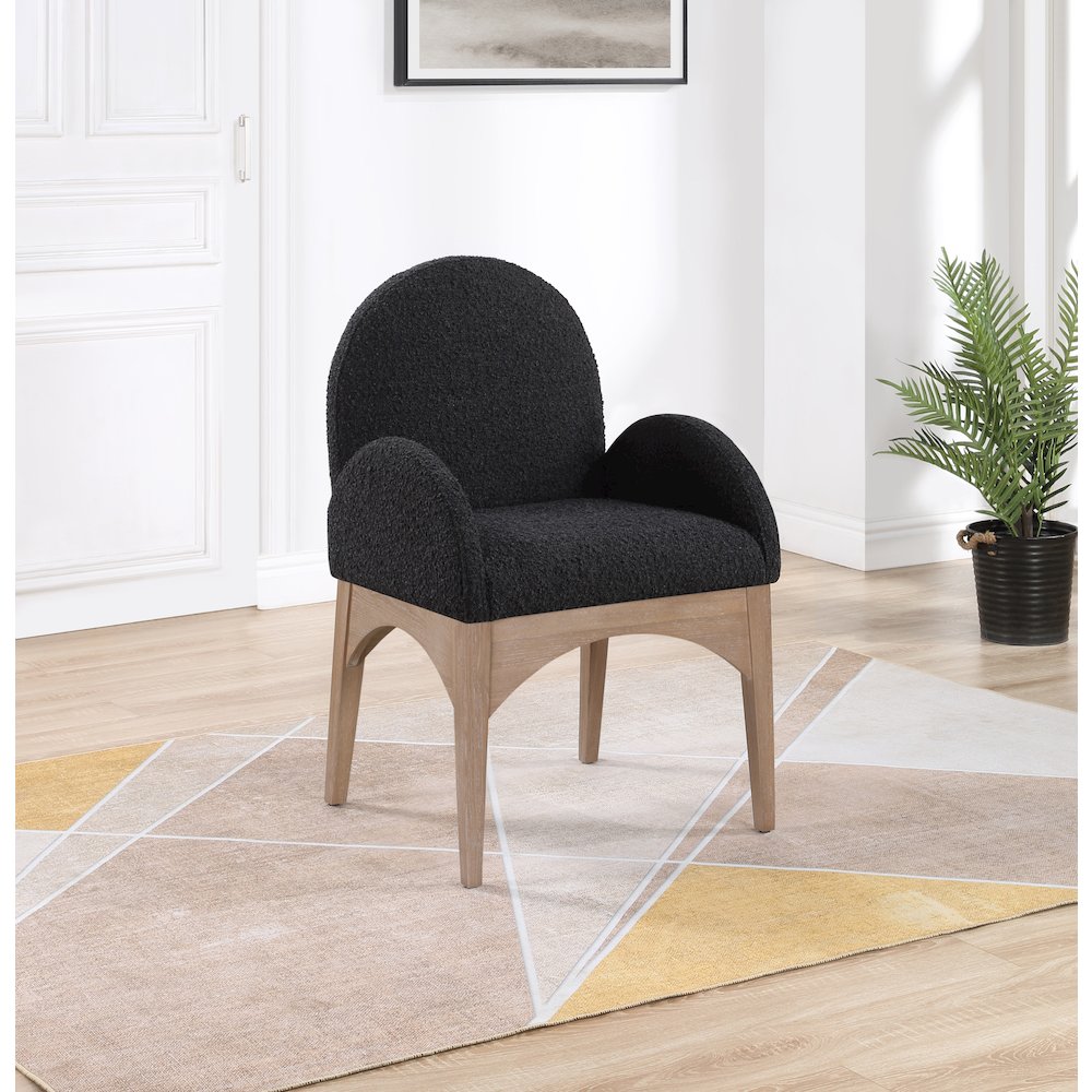 Waldorf Black Boucle Fabric Dining Chair. Picture 6