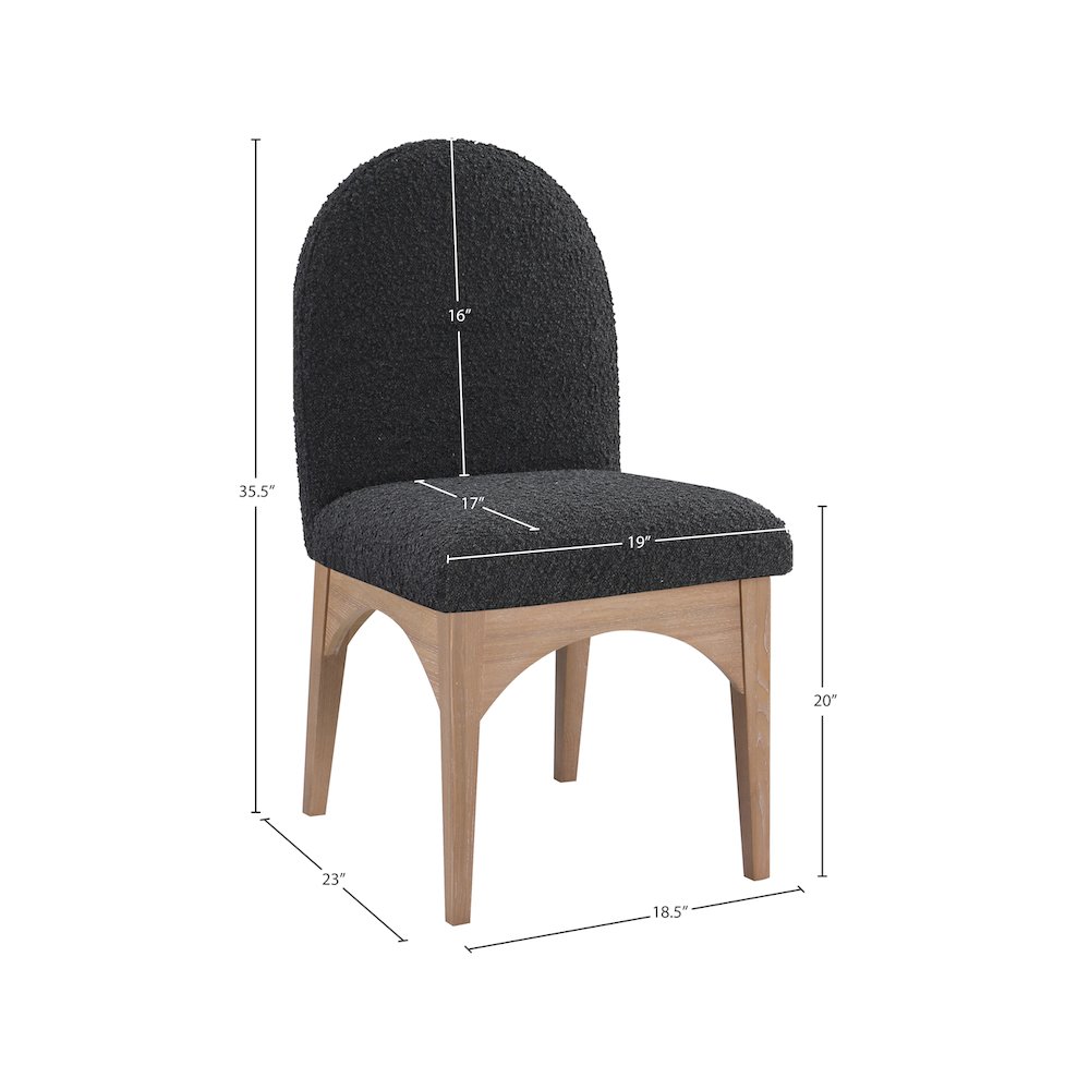 Waldorf Black Boucle Fabric Dining Chair. Picture 7