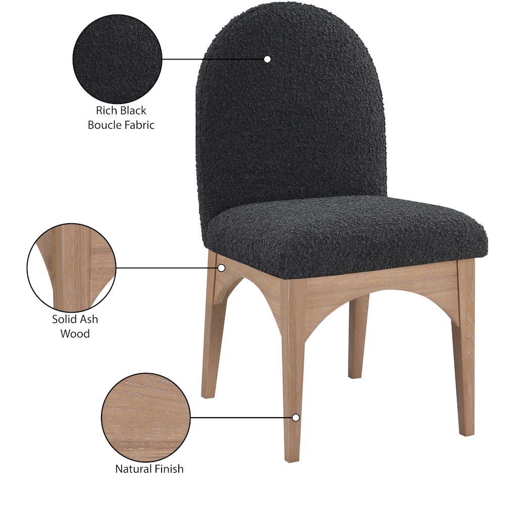 Waldorf Black Boucle Fabric Dining Chair. Picture 8