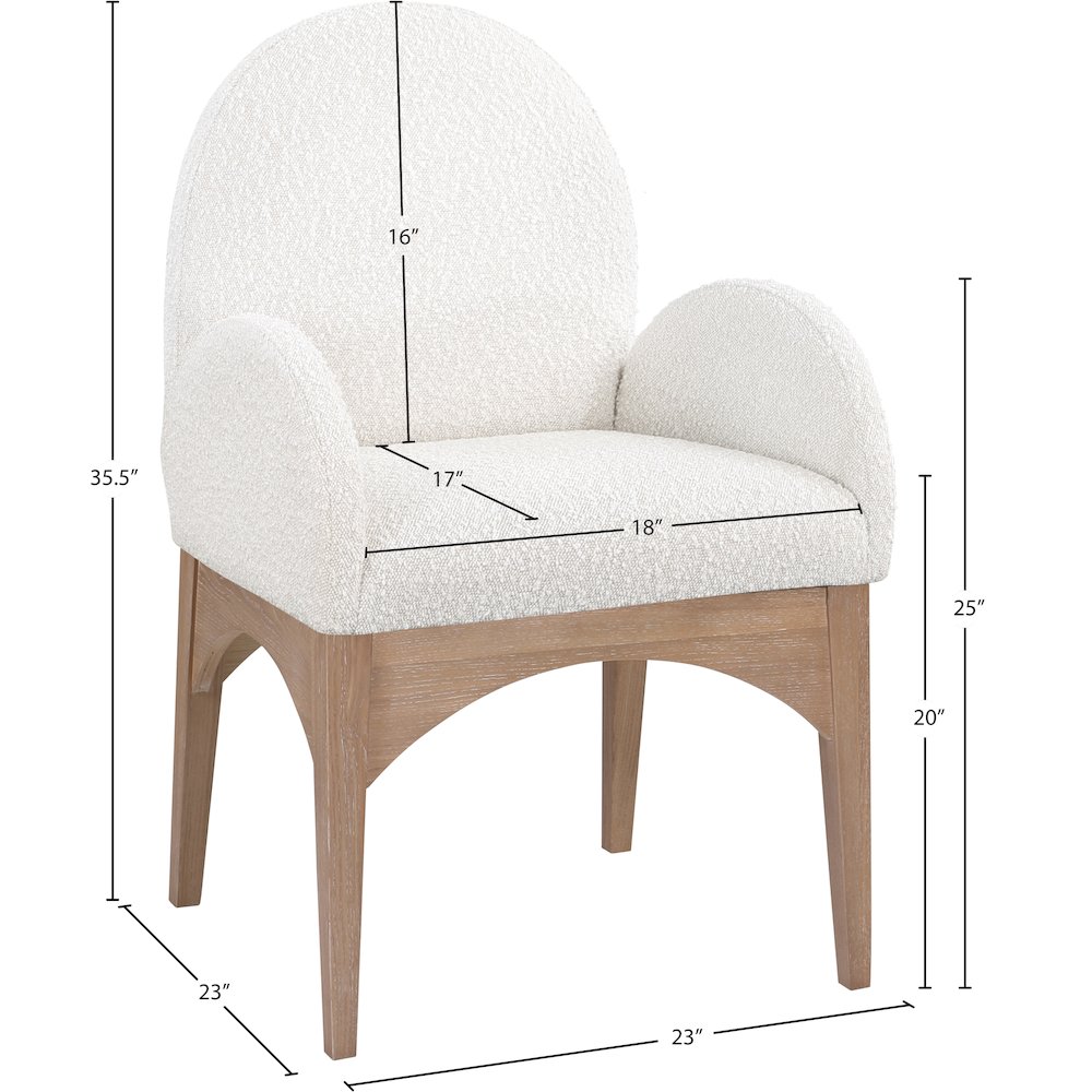 Waldorf Cream Boucle Fabric Dining Chair. Picture 7