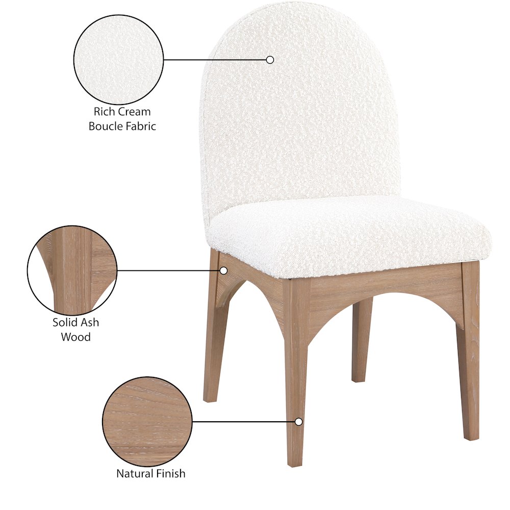 Waldorf Cream Boucle Fabric Dining Chair. Picture 8