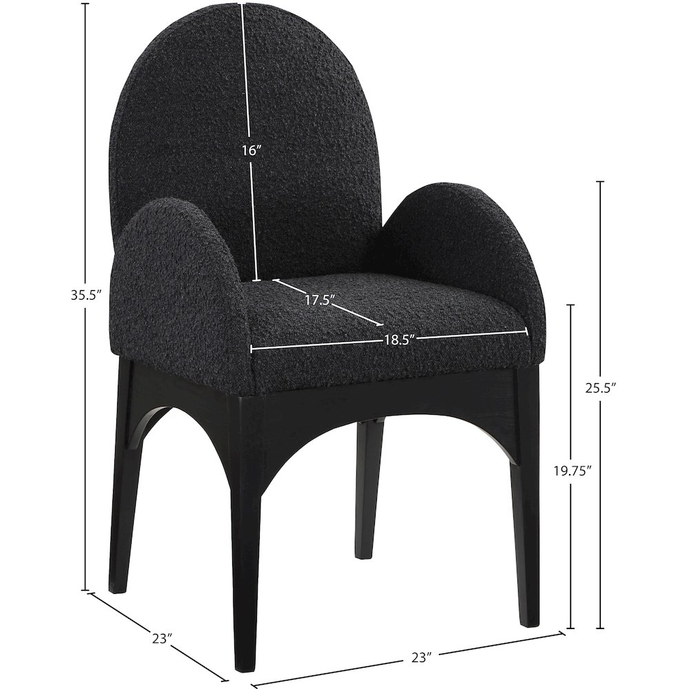 Waldorf Black Boucle Fabric Dining Chair. Picture 7