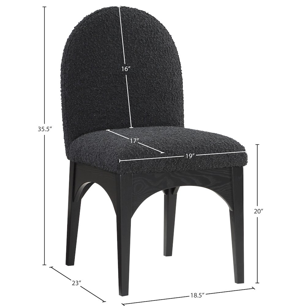 Waldorf Black Boucle Fabric Dining Chair. Picture 7