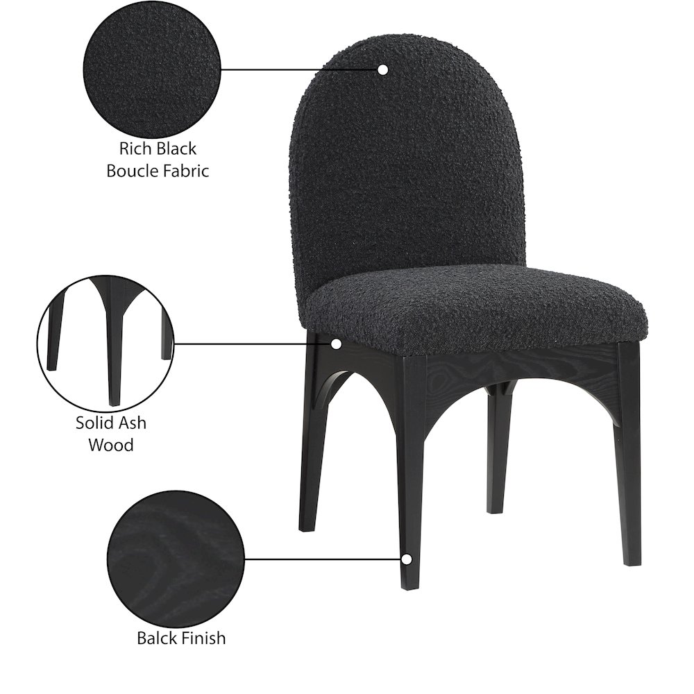 Waldorf Black Boucle Fabric Dining Chair. Picture 8
