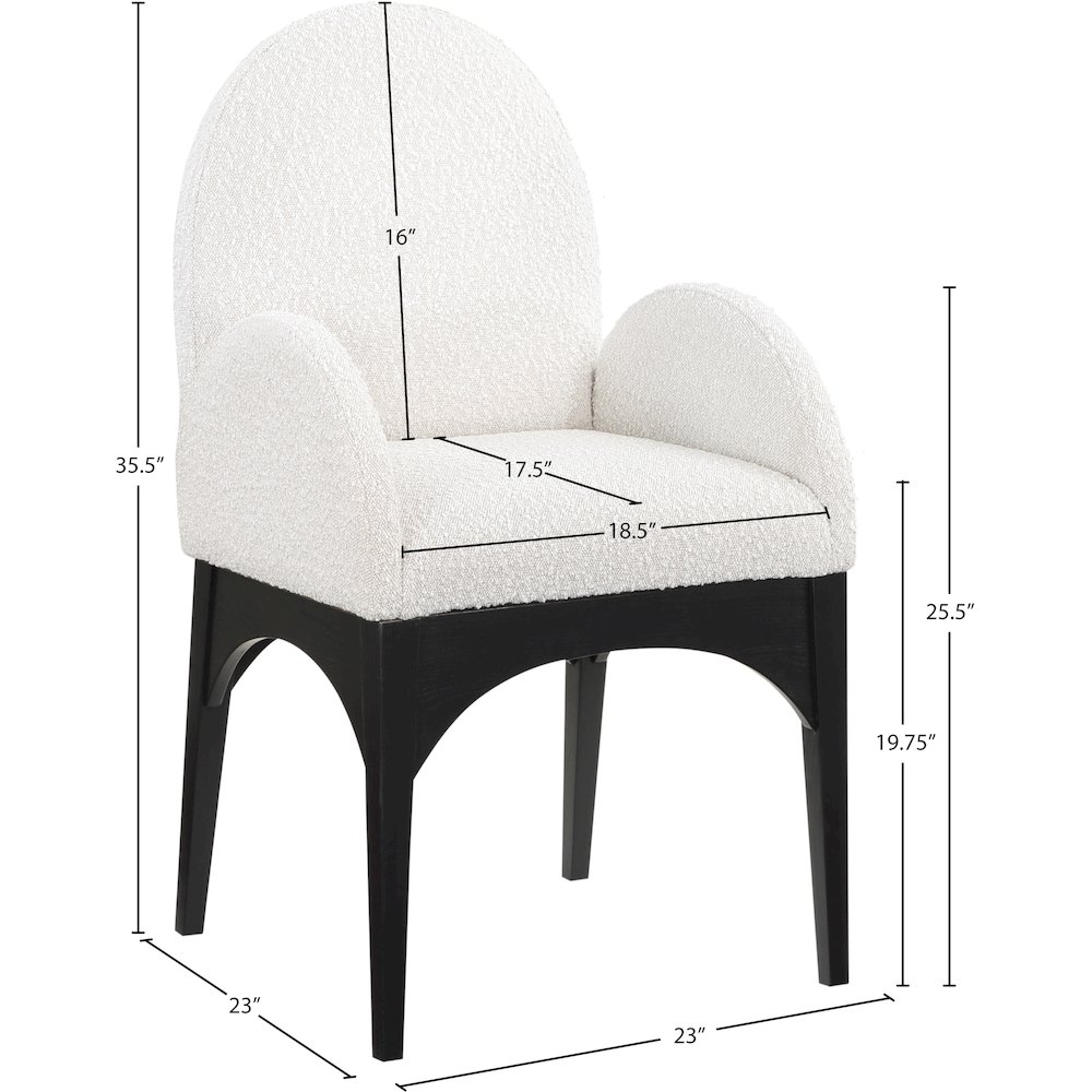 Waldorf Cream Boucle Fabric Dining Chair. Picture 7