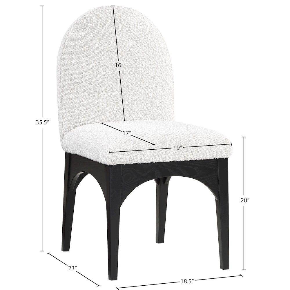 Waldorf Cream Boucle Fabric Dining Chair. Picture 7