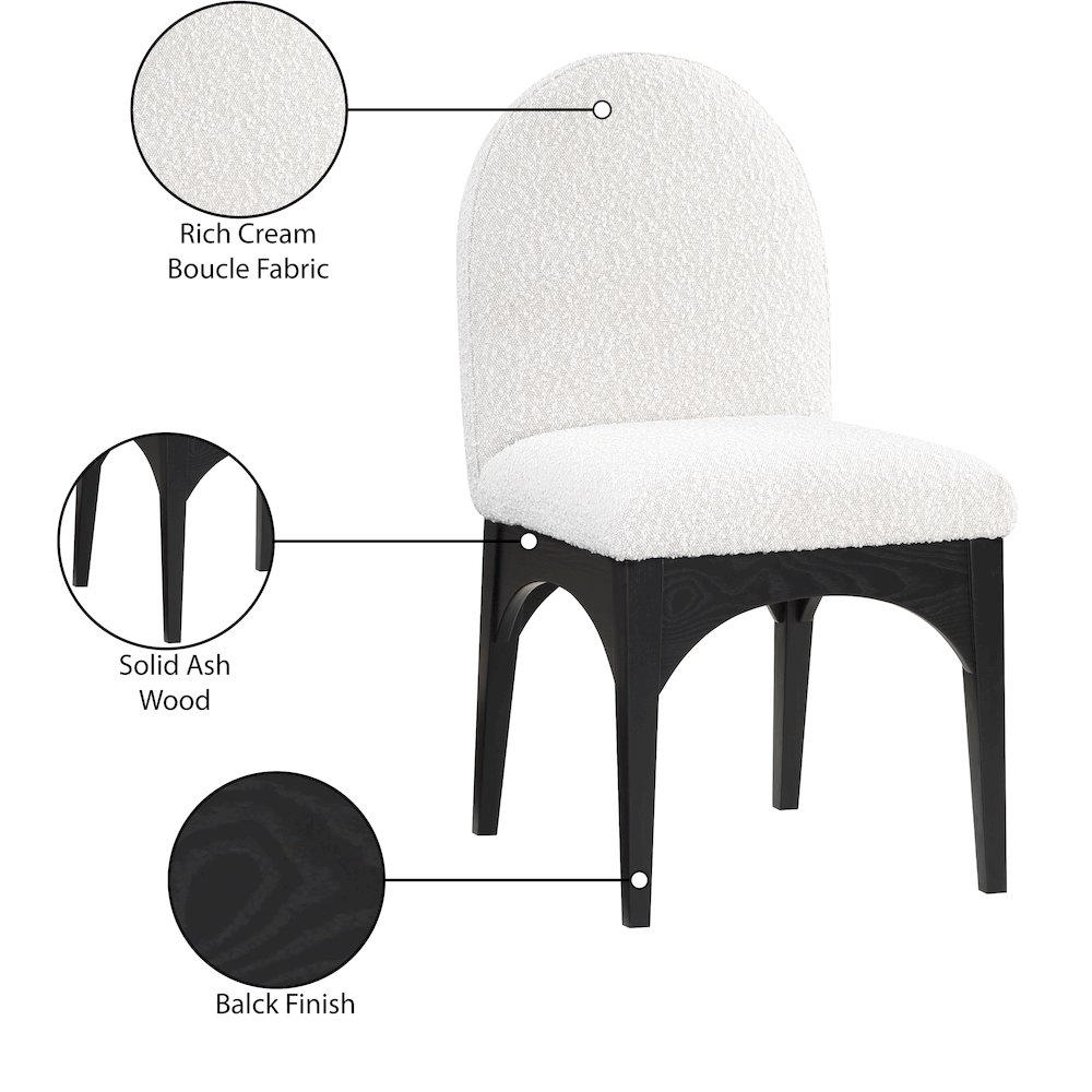 Waldorf Cream Boucle Fabric Dining Chair. Picture 8