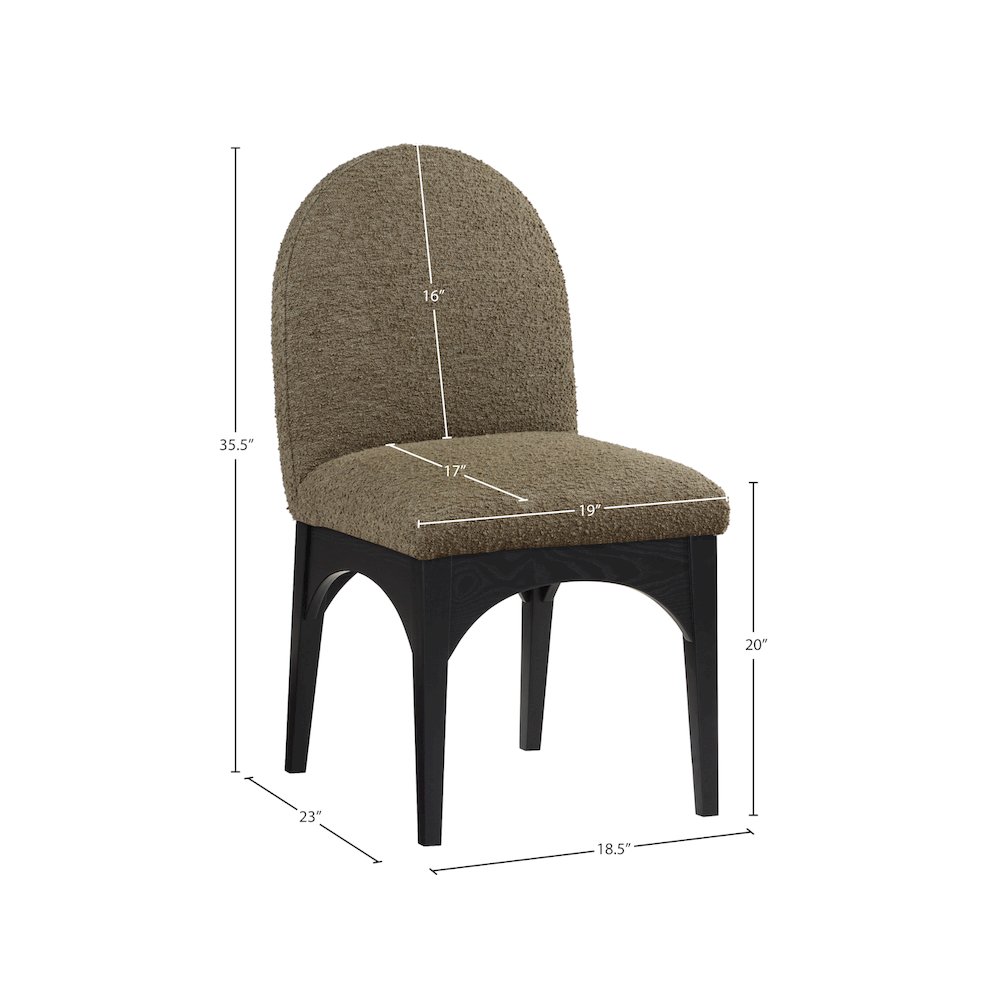 Waldorf Olive Boucle Fabric Dining Chair. Picture 7