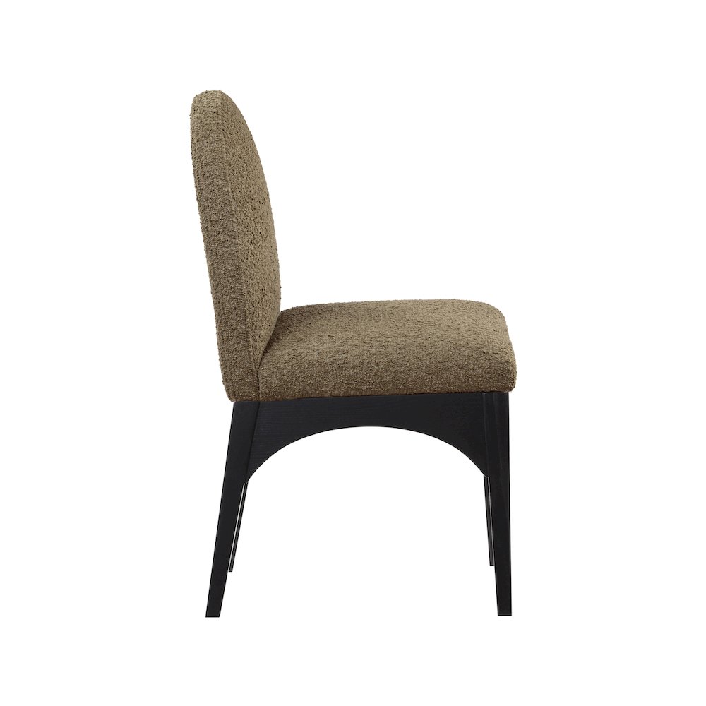 Waldorf Olive Boucle Fabric Dining Chair. Picture 4